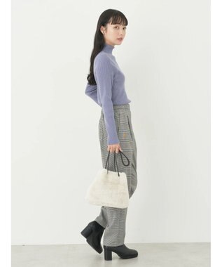 earth music&ecology やわらかタッチリブタートルネックプルオーバー Blue