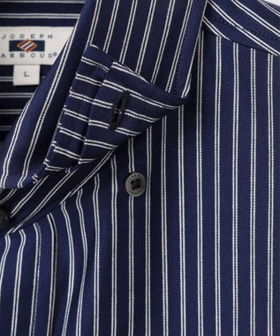 JOSEPH ABBOUD 【綿100％・自然なストレッチ】マイクロストライプジャージー シャツ ネイビー系1