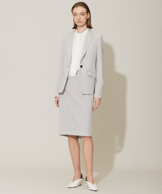 ICB 【接触冷感・防シワ・速乾・洗える】レーヨンライクトロ テーラードジャケット ライトグレー系