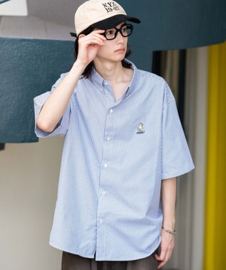 WEGO 【ユニセックス着用ITEM/MLサイズ展開】オックスフォードワンポイントシャツ（SS） 柄2