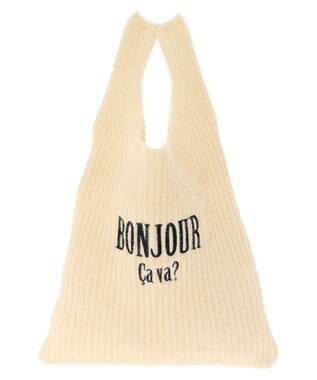 Green Parks ・ＴＯＲＣＨ　ラメニットバッグ Ivory