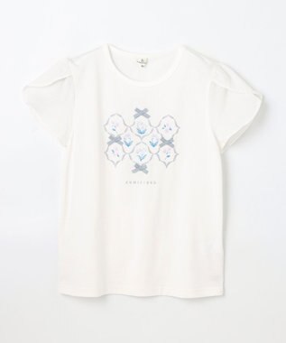 組曲 KIDS 【150-160㎝】スズランプリント Tシャツ オフホワイト