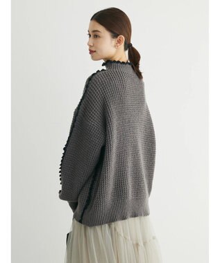 Green Parks ・Ｐｅｔｉｔ　Ｆｌｅｕｒ　ハイショクパイピングニット Charcoal Gray