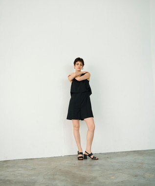 GRACE CONTINENTAL ショートサロペット ブラック