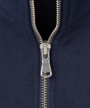 J.PRESS MEN 【AaronChang】【UNISEX】ワンポイントハーフジップ スウェットシャツ ネイビー系