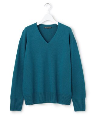23区 【見上愛さんコラボカラー/VERY掲載】カシミヤブレンド Vネック ニット ピーコックグリーン系