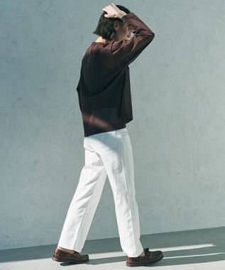 UNFILO シアーフォルムニット クルーネック ブラウンロゴ