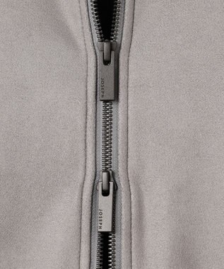 JOSEPH HOMME 【ストレッチ】レザーライクジャージーニットブロック　ZIP UPブルゾン ライトグレー系