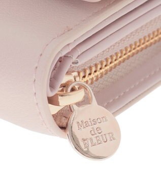 Maison de FLEUR ピンクベルトリボンミニウォレット Pink