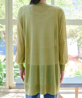 Tiaclasse 【接触冷感】着流しロングニットカーディガン グリーン