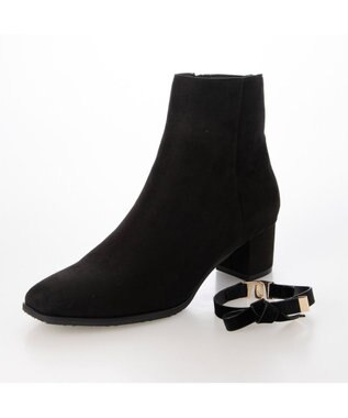 ing <Pitti>ノットリボン2WAYショートブーツ ブラックスエード