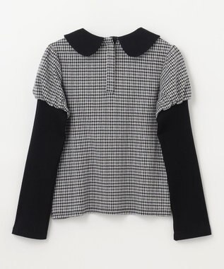 組曲 KIDS 【150-160㎝】チェックジャガード トレーナー ブラック系3