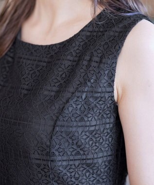 Tiaclasse 【新色追加・洗える】大人上品な総レースワンピース ブラック