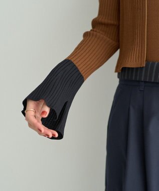 YECCA VECCA 【2点SET】キャミセット襟付きZIPカーディガン Camel