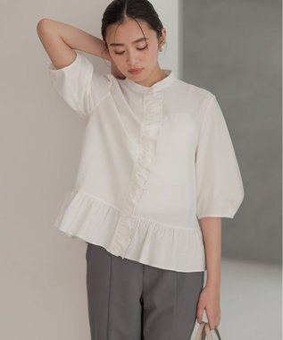 組曲 S 【先行予約・WEB限定】ツイルジャージーフリル カットソー ホワイト系