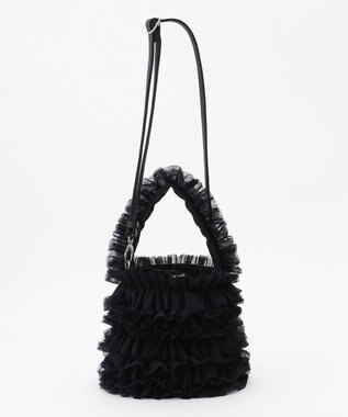 LA BAGAGERIE 【MONICA】チュールフリル2WAYバッグ ブラック