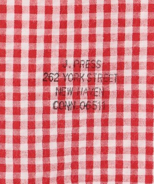J.PRESS MEN オーガニックコットンサッカーギンガムチェックシャツ レッド系3