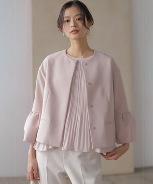 組曲 S 【WEB限定】ジョーゼットシフォンプリーツ ブラウス ピンク系