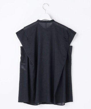 自由区 L 【WEB限定カラーあり】シアーラミーローンバンドカラー ブラウス ネイビー