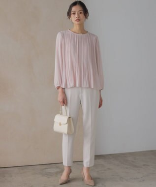 組曲 S 【WEB限定】ジョーゼットシフォンプリーツ ブラウス ピンク系