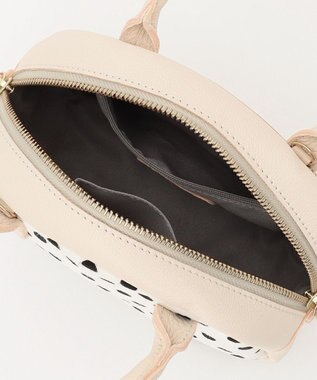 UNBILLION perche 牛革ハラコタイプ×ゴートハーフムーン2wayボストン アイボリー