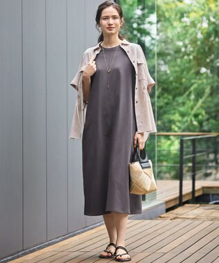 23区 L 【SLOW/一部店舗限定】MVSコットン T ワンピース グレー系