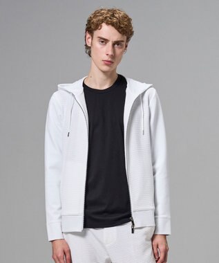 JOSEPH HOMME 【オリジナル素材 】ライトタックジャージー   ジップアップフーディー ホワイト系