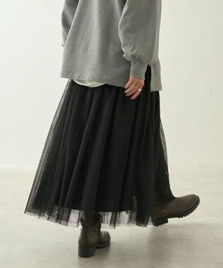 AMERICAN HOLIC チュールギャザースカート Black