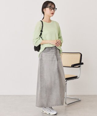 AMERICAN HOLIC 配色コクーンシルエットニット Light Green
