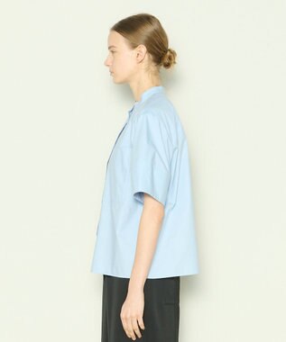 JOSEPH 【洗える】コットンシルク　フルオープンブラウス Sky blue