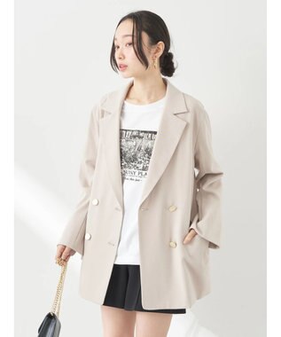 earth music&ecology ダブルテーラードジャケット Beige