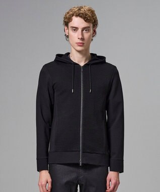 JOSEPH HOMME 【オリジナル素材 】ライトタックジャージー   ジップアップフーディー ブラック系