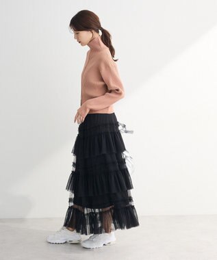 Green Parks 配色リブＺｉｐニットカーディガン Pink