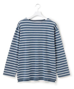 J.PRESS YORK STREET 【UNISEX】インディゴボーダーロングTシャツ サックスブルー系1