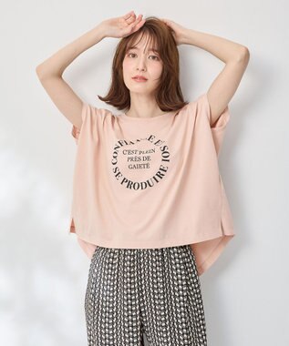 ANY フレンチスリーブロゴTシャツ ピンク