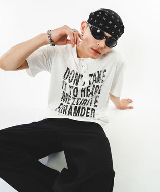 WEGO 【ユニセックス着用ITEM】ビッグロゴスラブヘンリーネックT（SS） ホワイト