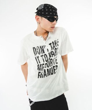 WEGO 【ユニセックス着用ITEM】ビッグロゴスラブヘンリーネックT（SS） ホワイト