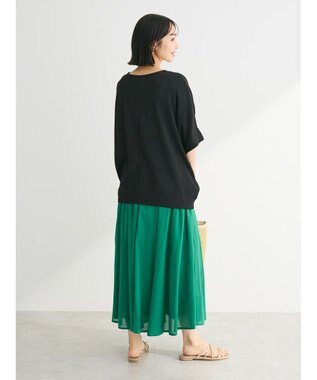 Green Parks 裾タック表面カットプルオーバー Black