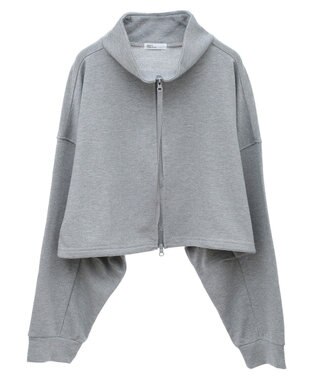 CRAFT STANDARD BOUTIQUE 【WEB限定】裏毛ダブルジップショートスウェット/24AW Gray Mixture