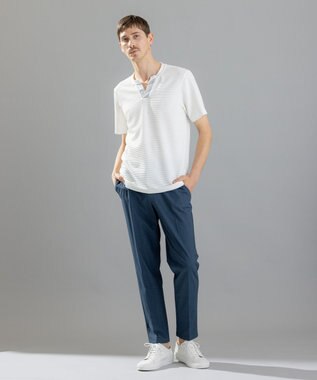 JOSEPH HOMME タックリップルジャージー　キーネック ホワイト系