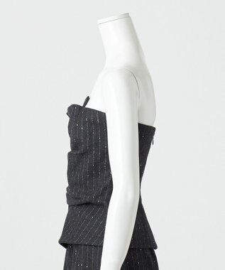 23区 S 【エステータ】ストライプシークイン ビスチェ グレー系