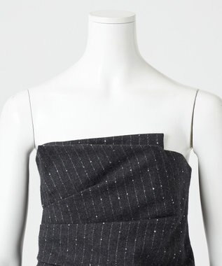 23区 S 【エステータ】ストライプシークイン ビスチェ グレー系