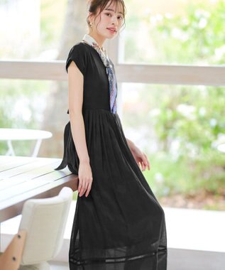 Tiaclasse 【洗える】はしごレースワンピース ブラック