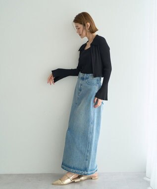 YECCA VECCA 【2点SET】キャミセット襟付きZIPカーディガン Black