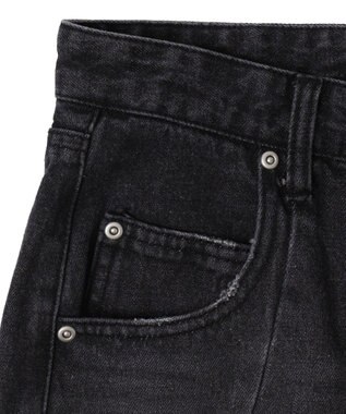 WEGO カーブラインバレルレッグデニムパンツ ブラック