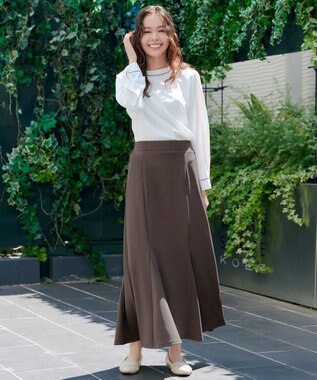 Tiaclasse 【2WAY・洗える】取り外し可能な​配色パイピングボウタイブラウス オフホワイト