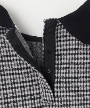 組曲 KIDS 【150-160㎝】チェックジャガード トレーナー ブラック系3