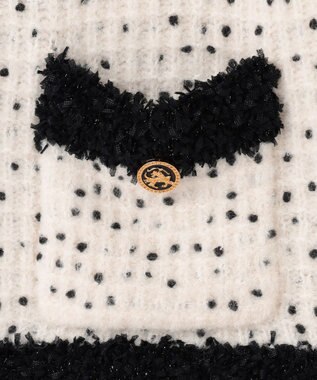 組曲 【組曲×setsuko sagittaire】サジテール釦ツイードニットジャケット アイボリー系