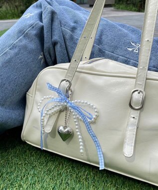 WEGO ダブルリボンハートキーホルダー