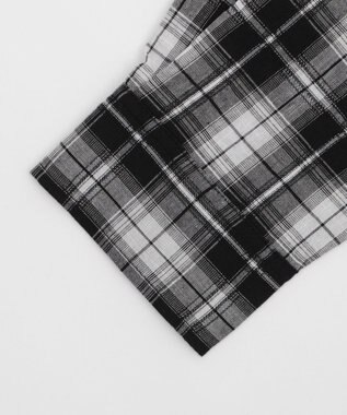 WEGO フードチェックBIGシャツ ブラック